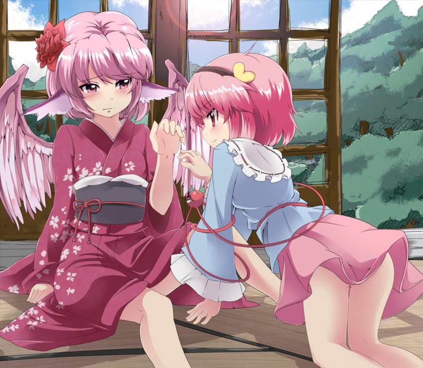 komeiji satori and mystia lorelei (touhou) drawn by noa_(nagareboshi)