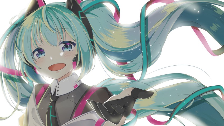 hatsune miku and magical mirai miku (vocaloid and 2 more) drawn by hachipuyo