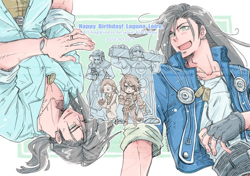 squall leonhart, laguna loire, ellone, ward zabac, and kiros seagill (final fantasy and 1 more) drawn by 80850love_fu