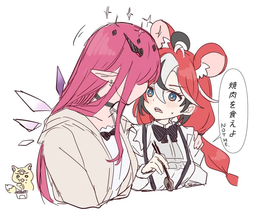 hakos baelz and irys (hololive and 1 more) drawn by ramphastostella