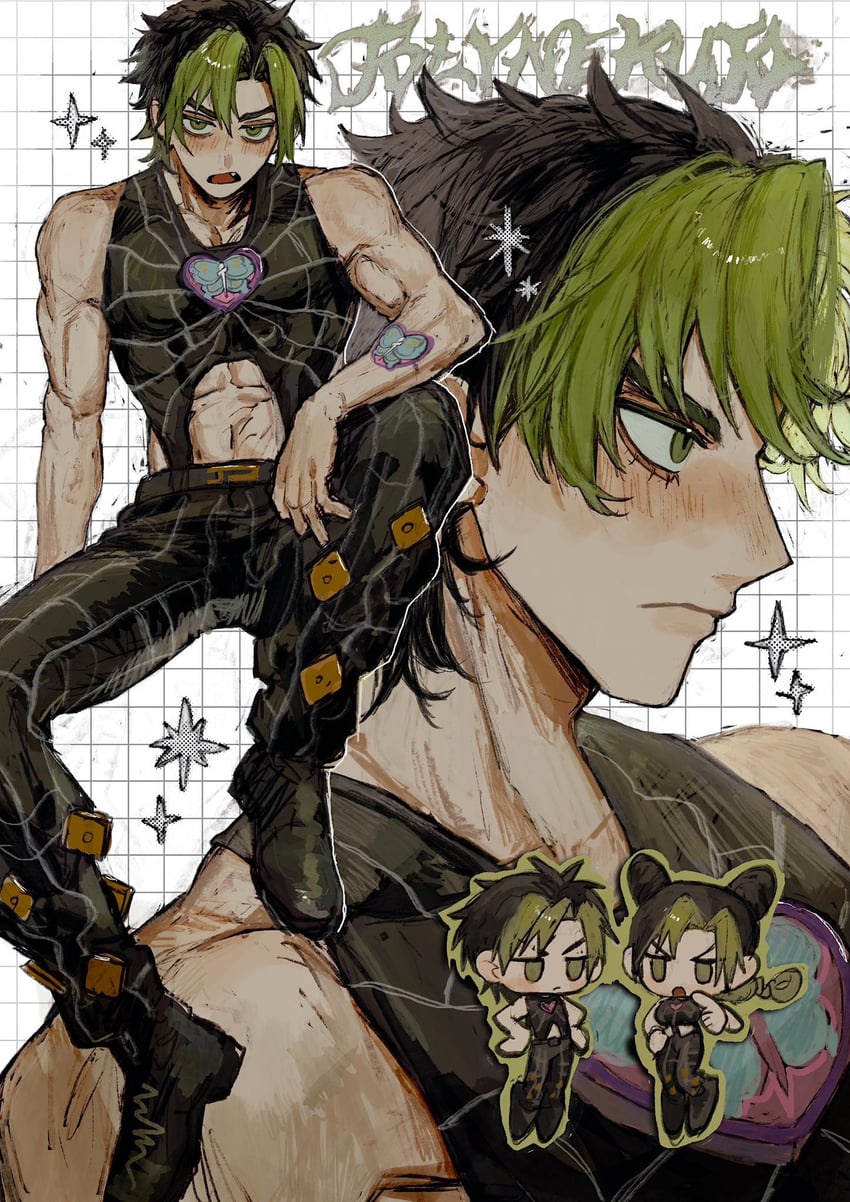 kujo jolyne (jojo no kimyou na bouken and 1 more) drawn by neg_50asu