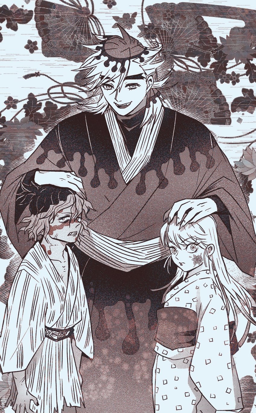 daki, douma, and gyuutarou (kimetsu no yaiba) drawn by umu_umu_0