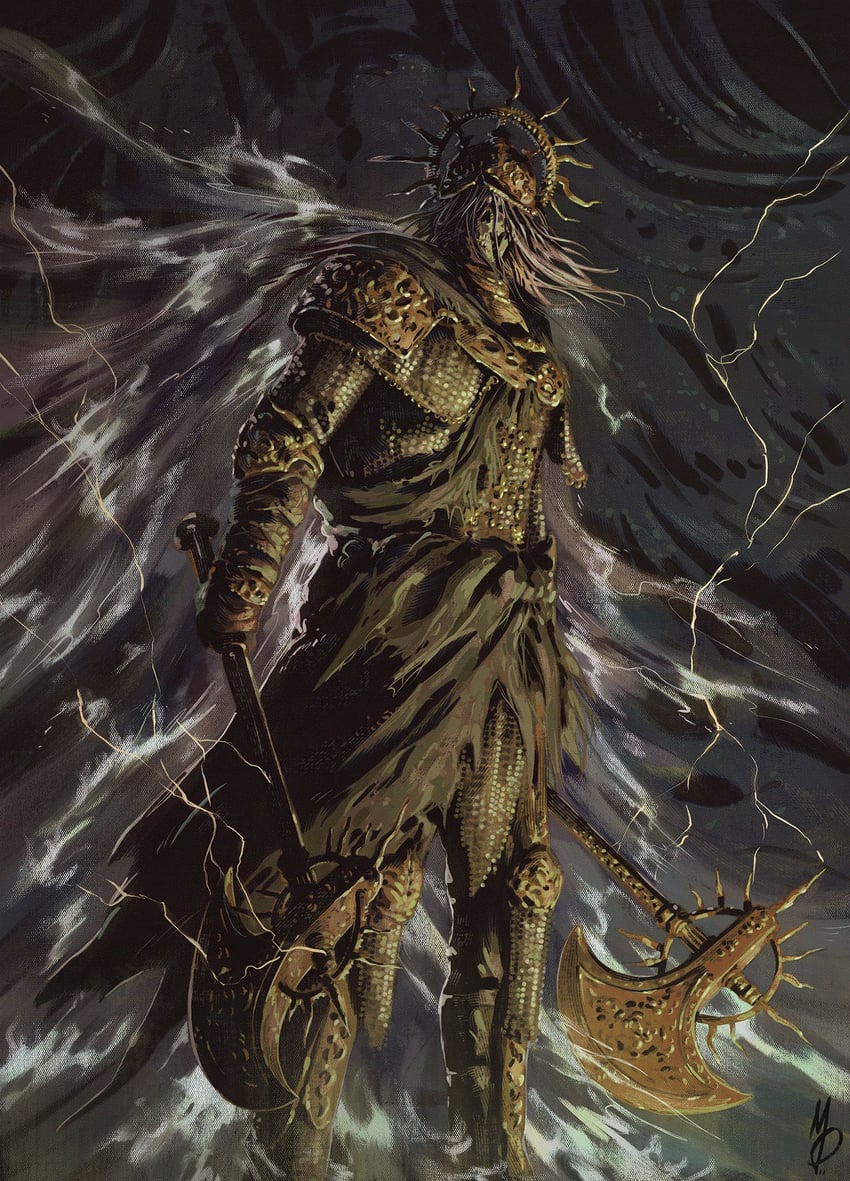 death knight (elden ring and 1 more) drawn by max58art