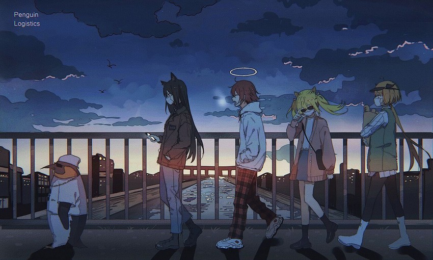 texas, exusiai, sora, croissant, and emperor (arknights) drawn by lococo:p