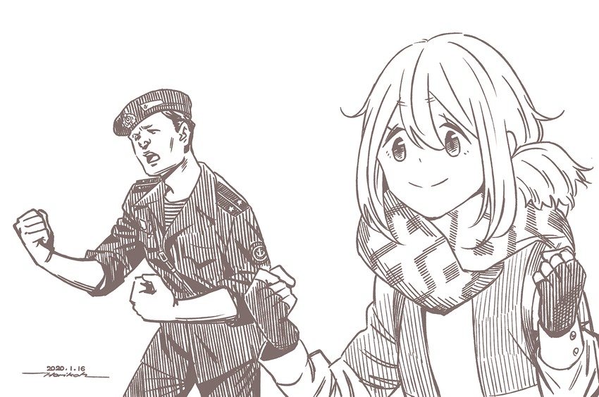 kagamihara nadeshiko (real life and 1 more) drawn by horikou