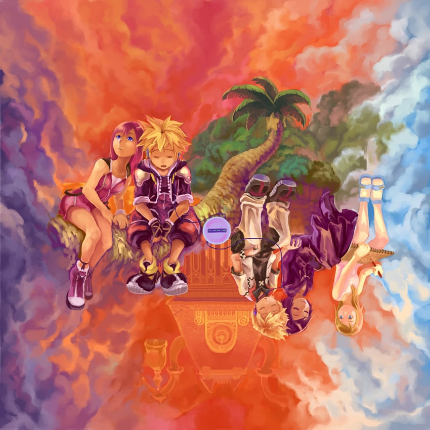 sora, roxas, kairi, xion, and namine (kingdom hearts and 1 more) drawn by geregere_(lantern)