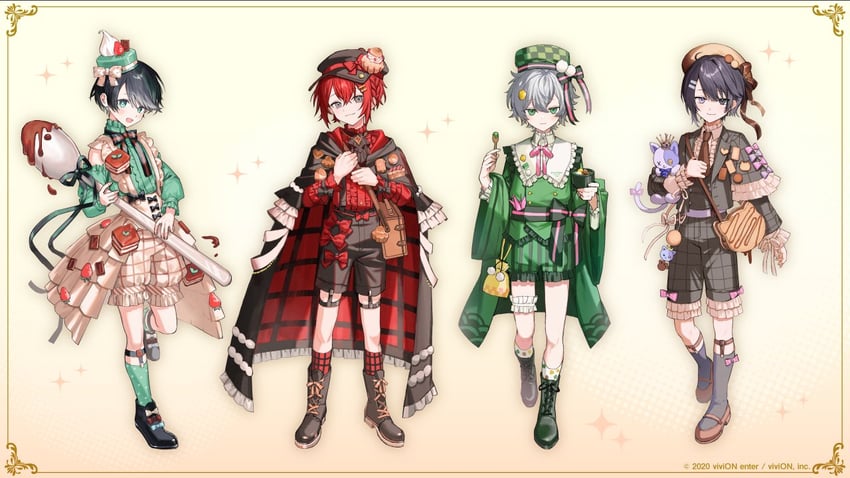 tokito reiji, fuwa tokihito, kokonoe konoe, and harumi kazuto (clock over orquesta) drawn by nana_tetra