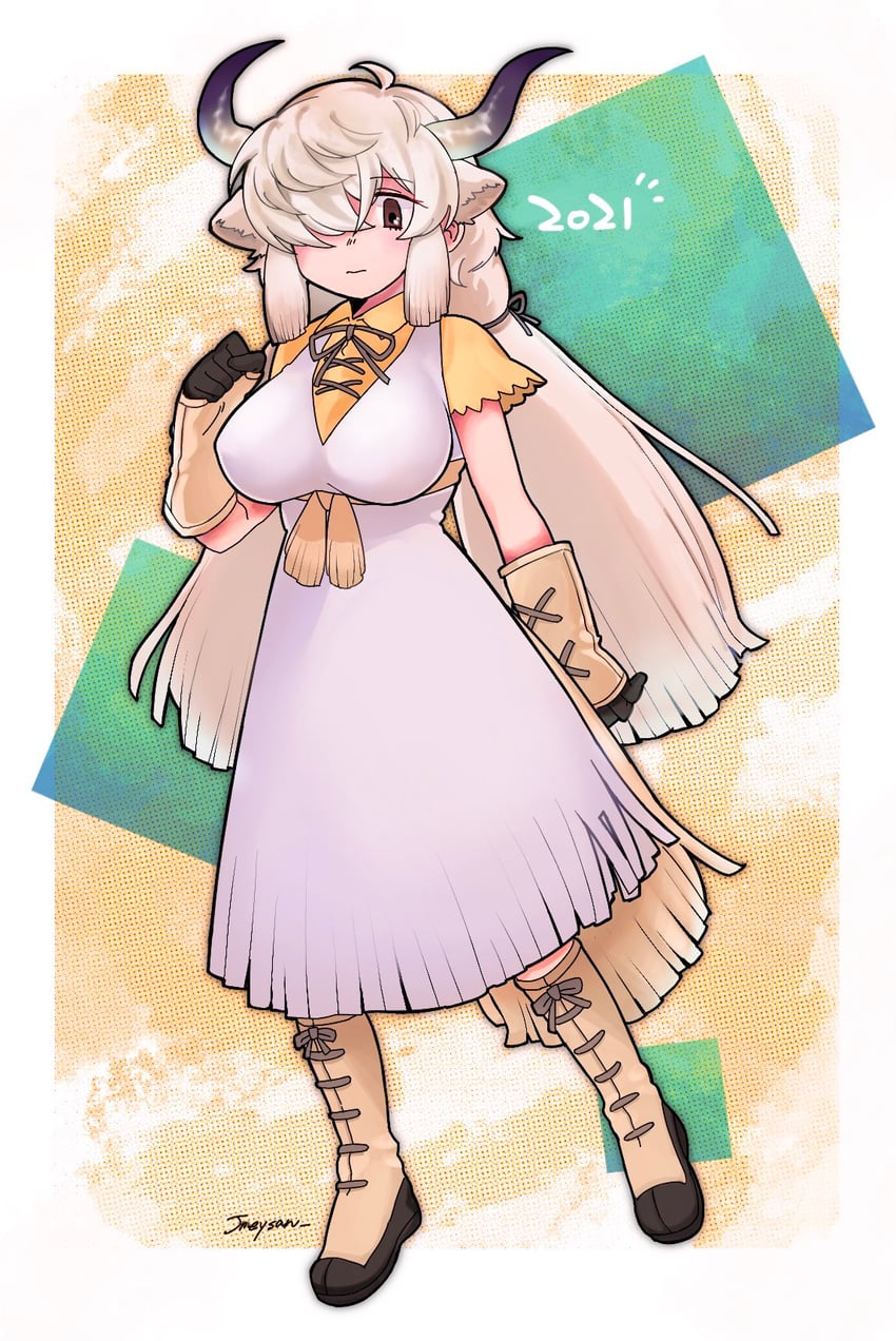 yak (kemono friends and 1 more) drawn by jmeysan