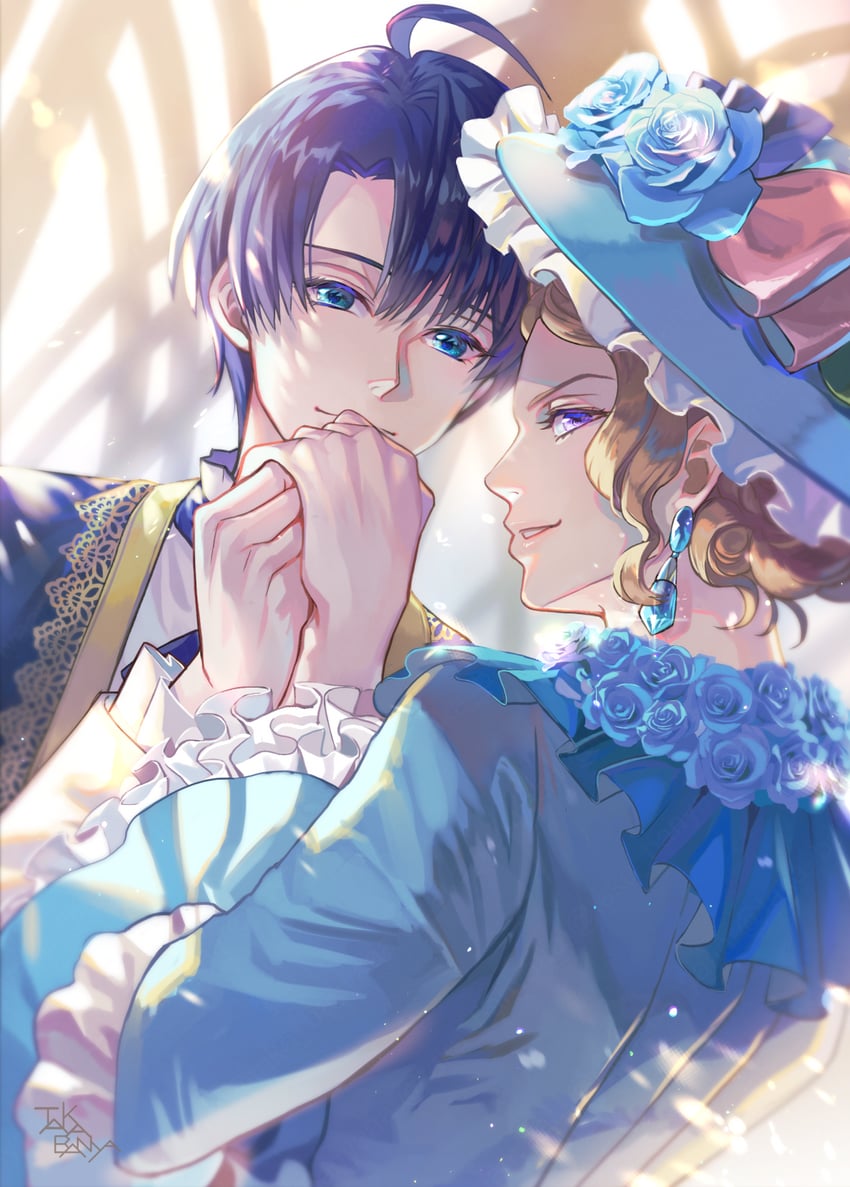 tsukioka tsumugi and settsu banri (a3!) drawn by taka_banyaaa