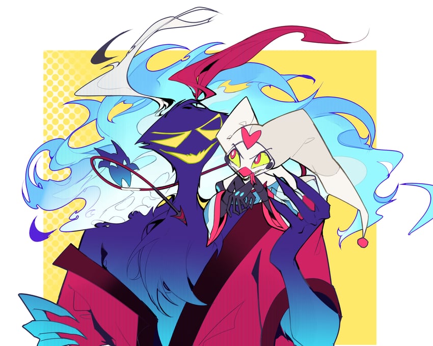 asmodeus and fizzarolli (helluva boss) drawn by zhu_xing_pupupu
