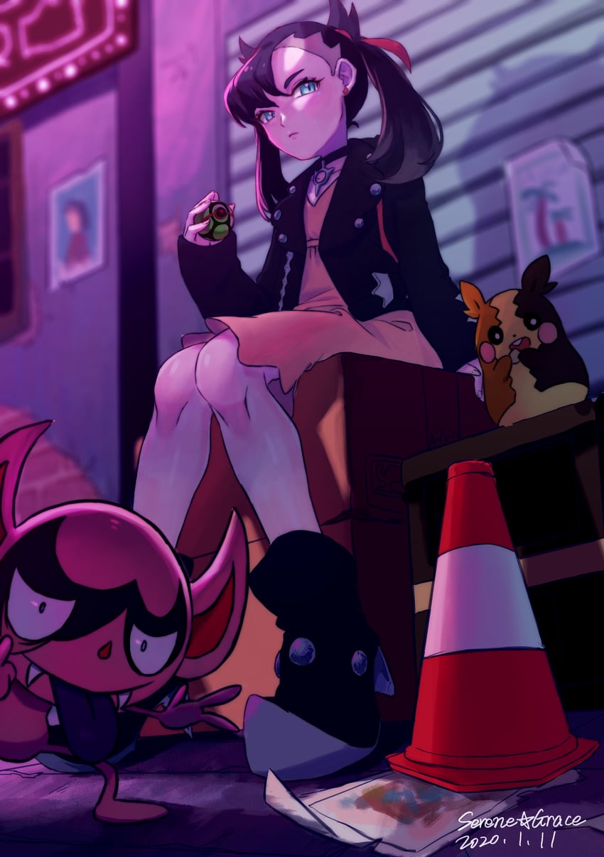 marnie, morpeko, and impidimp (pokemon and 1 more) drawn by akane_akane