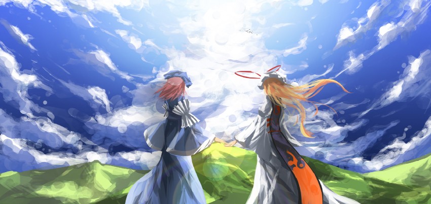 yakumo yukari and saigyouji yuyuko (touhou) drawn by arufa_(hourai-sugar)