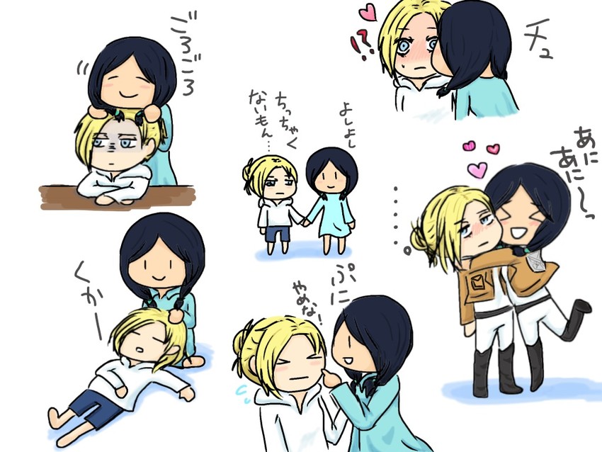 annie leonhart and mina carolina (shingeki no kyojin) drawn by ao-n