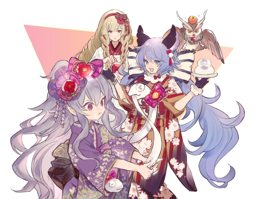 medusa, satyr, and athena (granblue fantasy) drawn by iwashi_(morpho000)