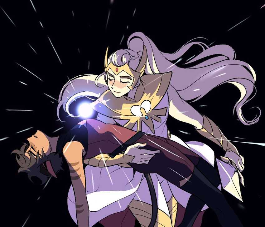 catra and she-ra (she-ra and the princesses of power and 1 more) drawn by halang_rubsas2