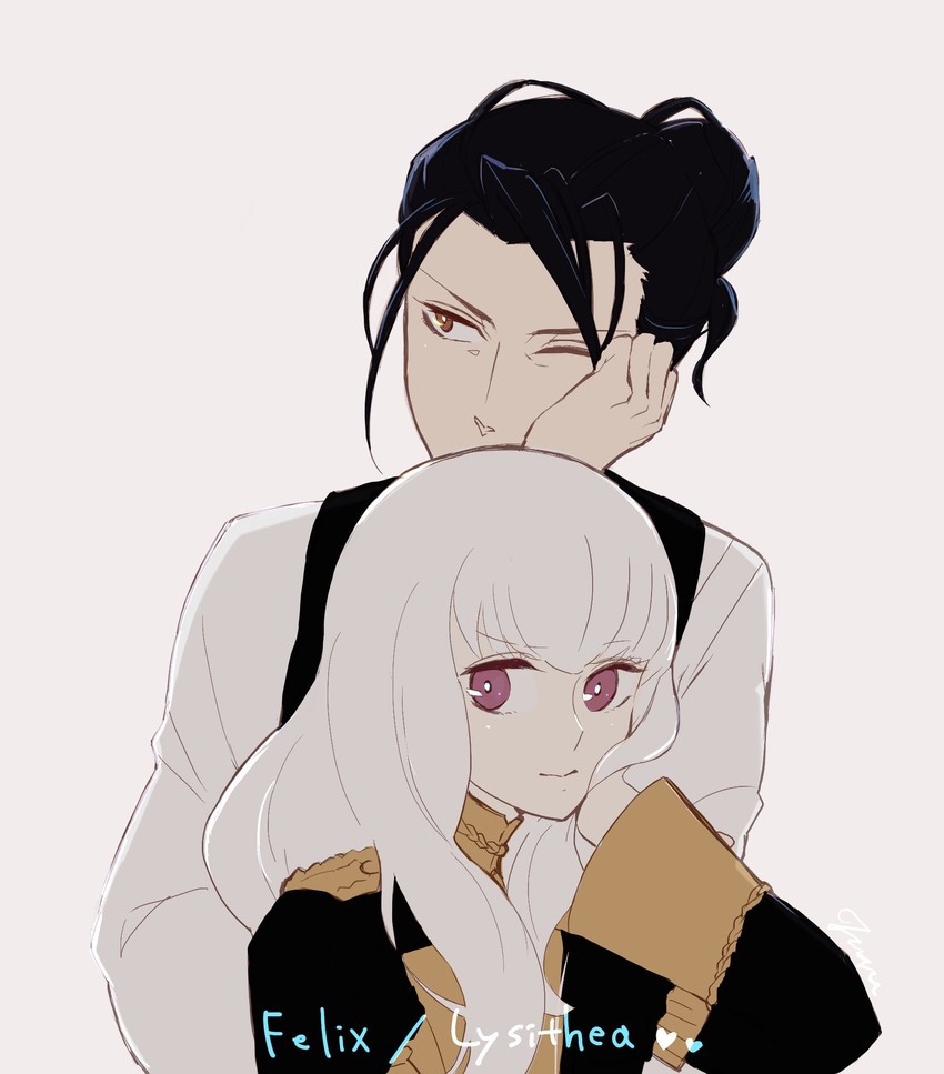 lysithea von ordelia and felix hugo fraldarius (fire emblem and 1 more) drawn by mamegohan