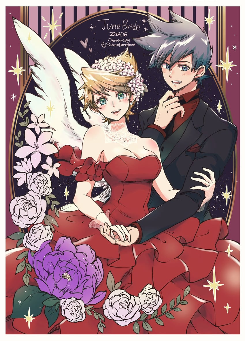 nina and ryu (breath of fire and 1 more) drawn by maruno