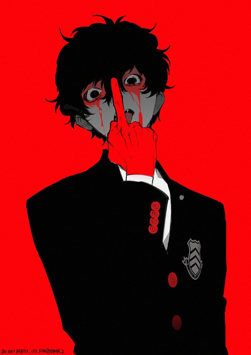 amamiya ren (persona and 1 more) drawn by btmr_game