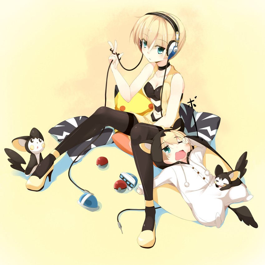elesa and emolga (pokemon and 1 more) drawn by nasudora