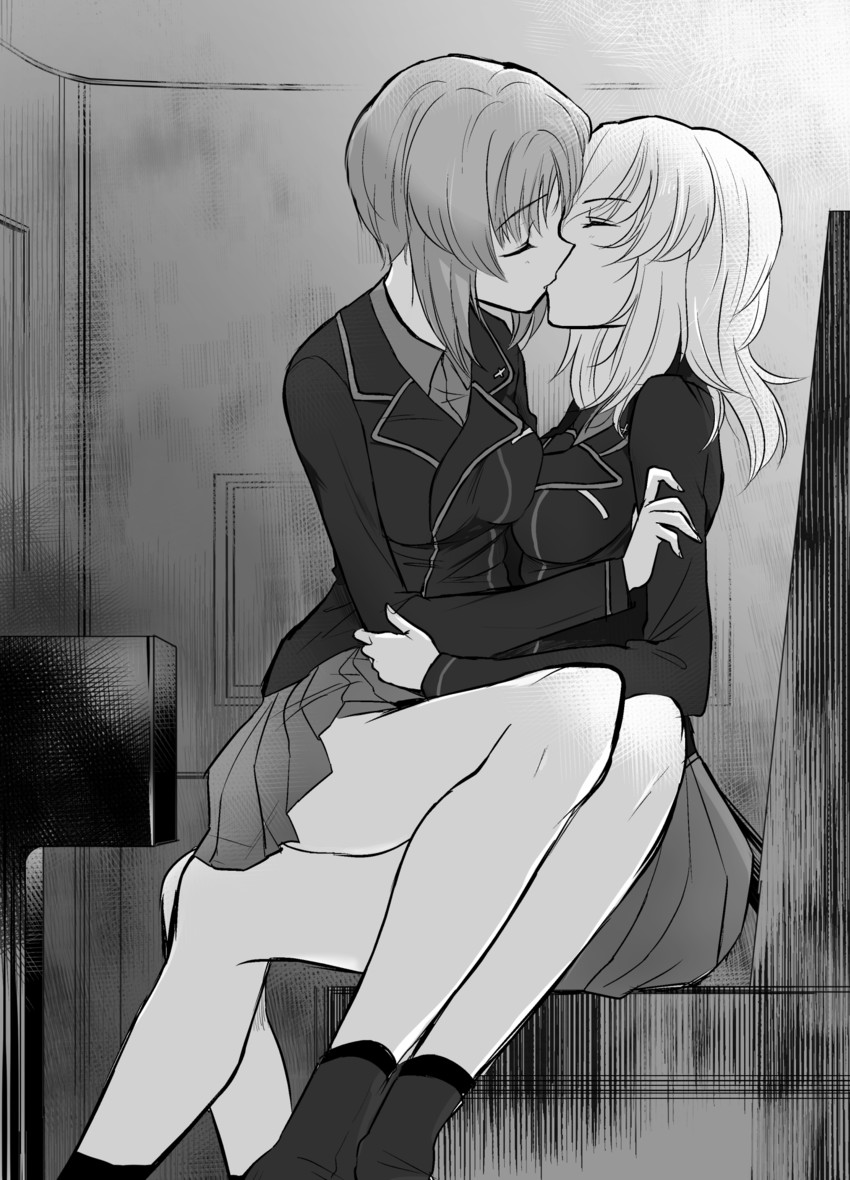 nishizumi miho and itsumi erika (girls und panzer) drawn by emilio_(tetsukazu_no_ao)