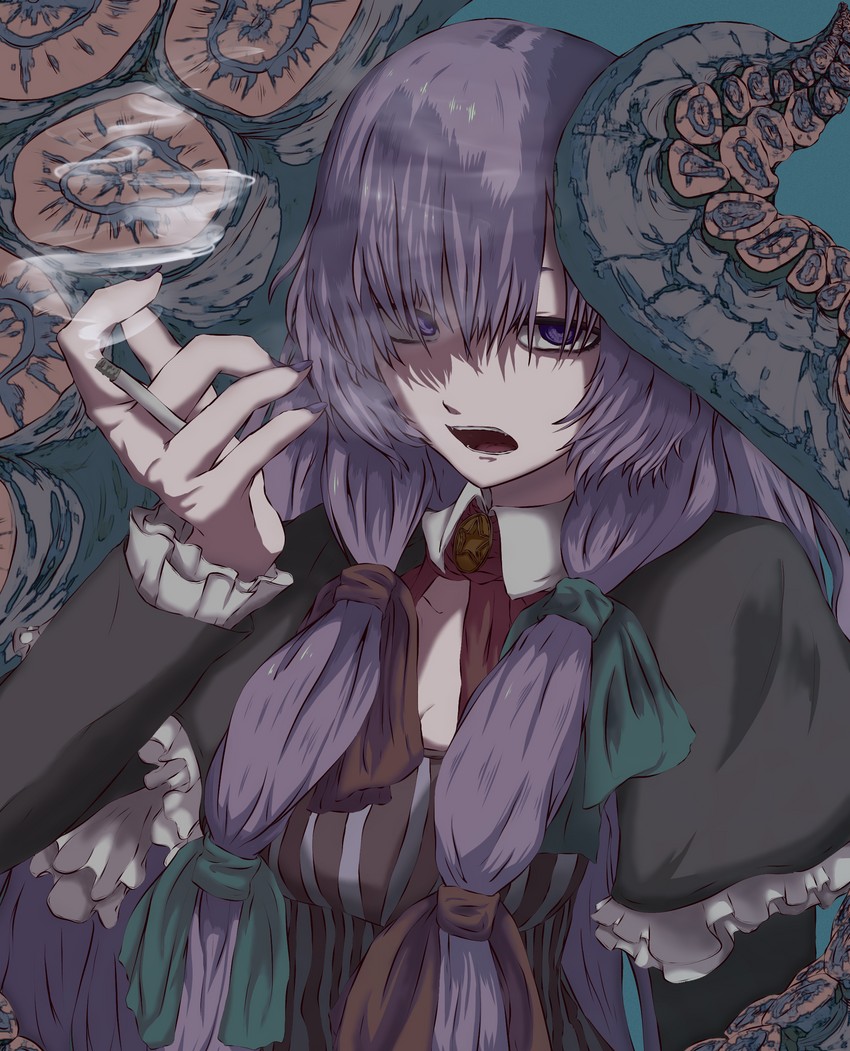patchouli knowledge and taisa (touhou and 1 more) drawn by odoro_(nicoseiga81184094)