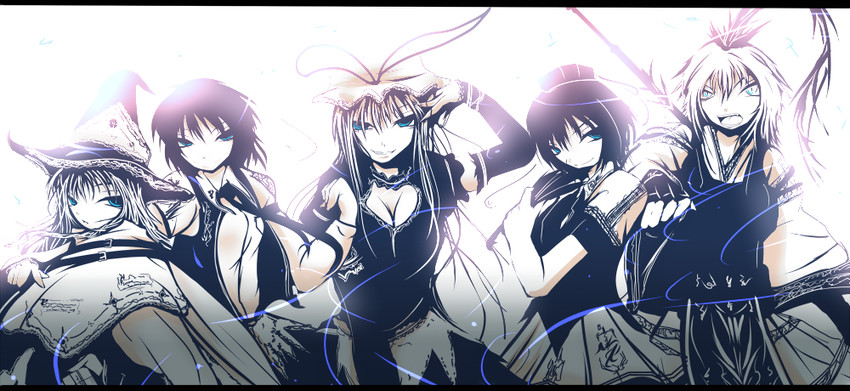 kirisame marisa, yakumo yukari, shameimaru aya, kazami yuuka, and toramaru shou (touhou) drawn by shiba_yuuki