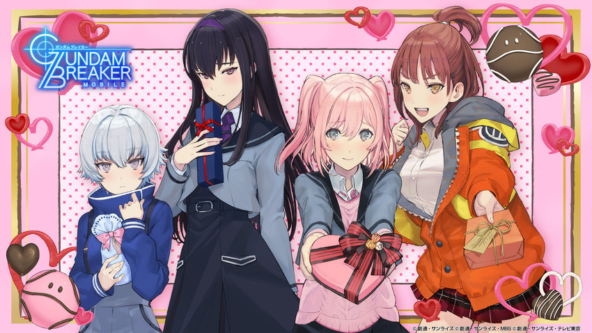 haro, miyama sana, ichinose yuri, kuzunoha rindou, and kotomori ren (gundam and 1 more) drawn by taiki_(luster)