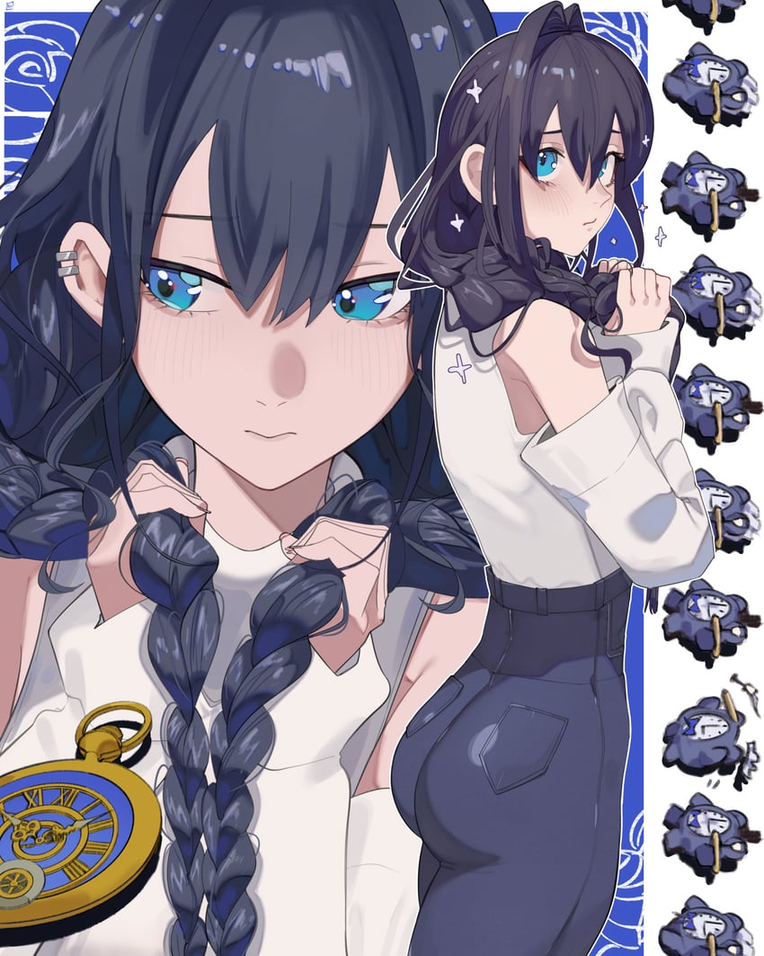 ouro kronii and kronie (hololive and 1 more) drawn by ninochuu