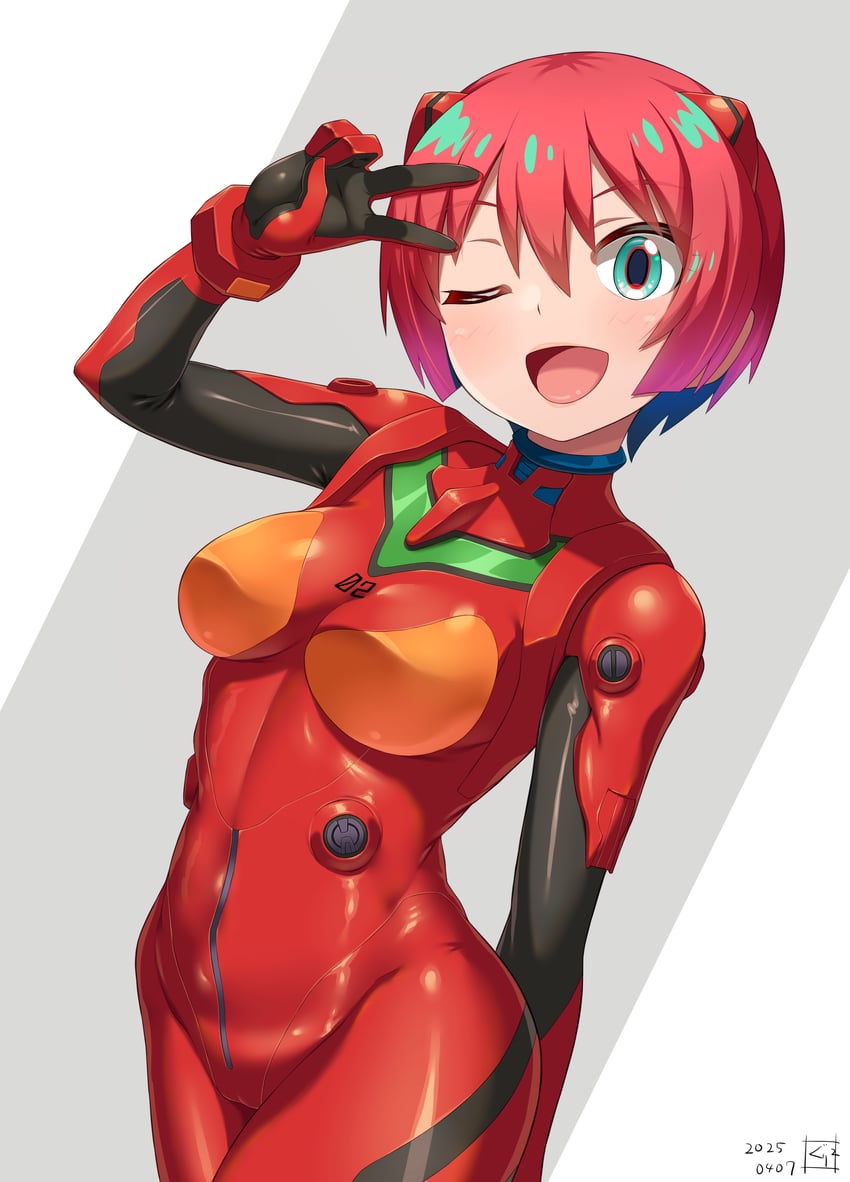 souryuu asuka langley and amate yuzuriha (gundam and 2 more) drawn by guriguri_(arayotto4351)