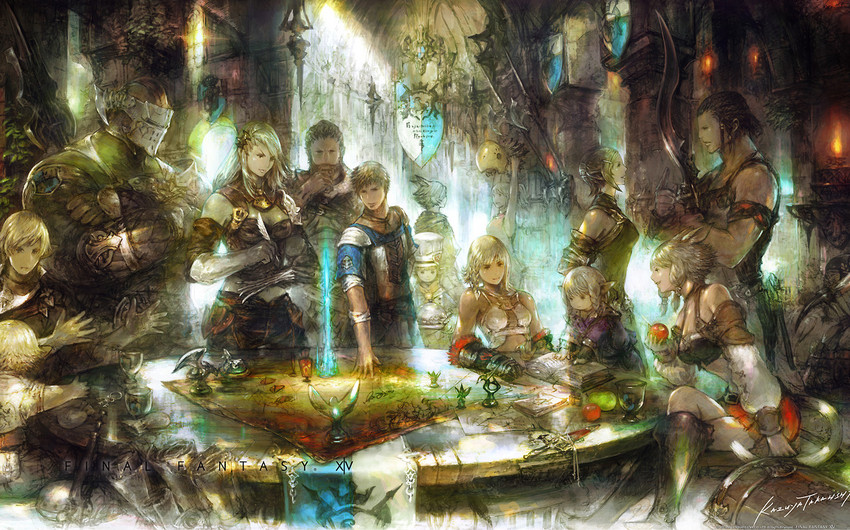 warrior of light (final fantasy and 1 more) drawn by takahashi_kazuya