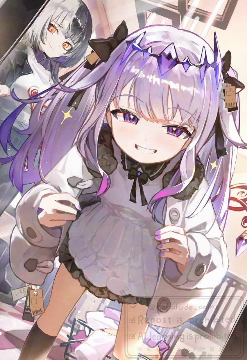 shiori novella and koseki bijou (hololive and 1 more) drawn by harufude