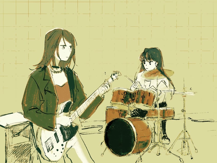 shiina taki and yahata umiri (bang dream! and 1 more) drawn by prigpet
