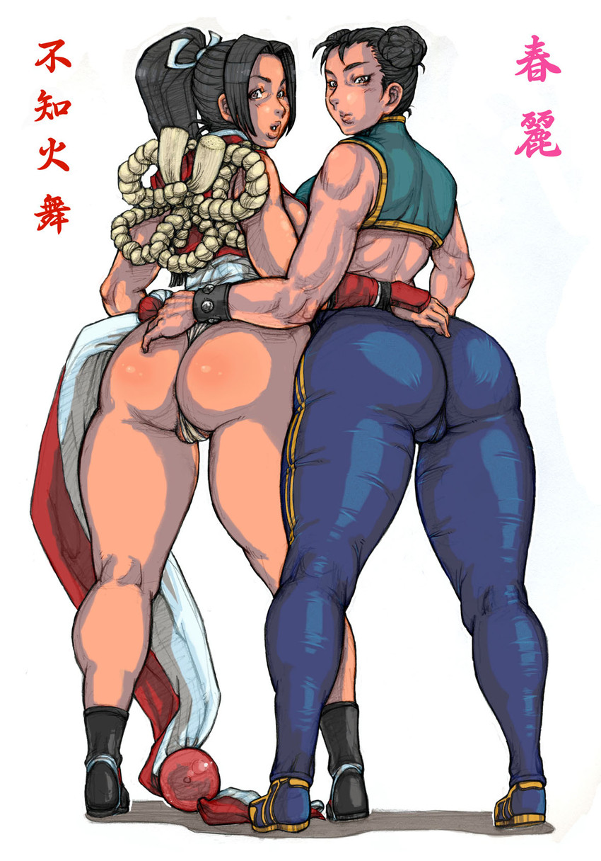 chun-li and shiranui mai (street fighter and 3 more) drawn by satyr-of-night