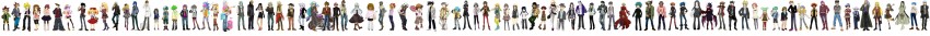 dark magician girl, yuki judai, tenjouin asuka, fudo yusei, izayoi aki, and 31 more (yu-gi-oh! and 3 more) drawn by katou_ameya