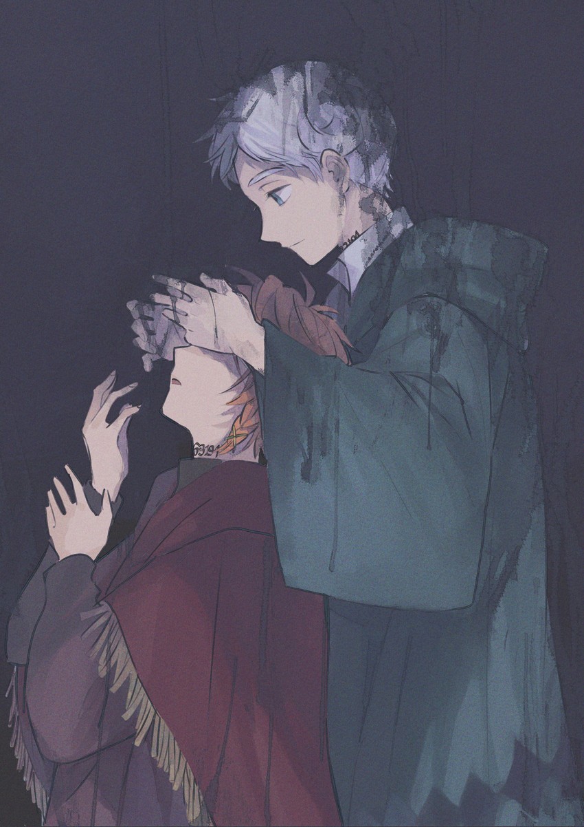 emma and norman (yakusoku no neverland) drawn by azuki_(aduki)