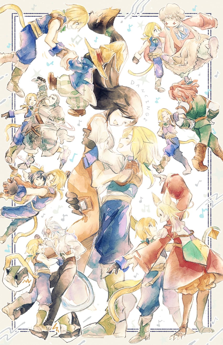 zidane tribal, garnet til alexandros xvii, vivi ornitier, eiko carol, kuja, and 4 more (final fantasy and 1 more) drawn by asumi_chikyuu