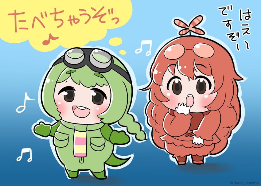 gachapin and mukku (kemono friends and 2 more) drawn by deon_(jetaime)