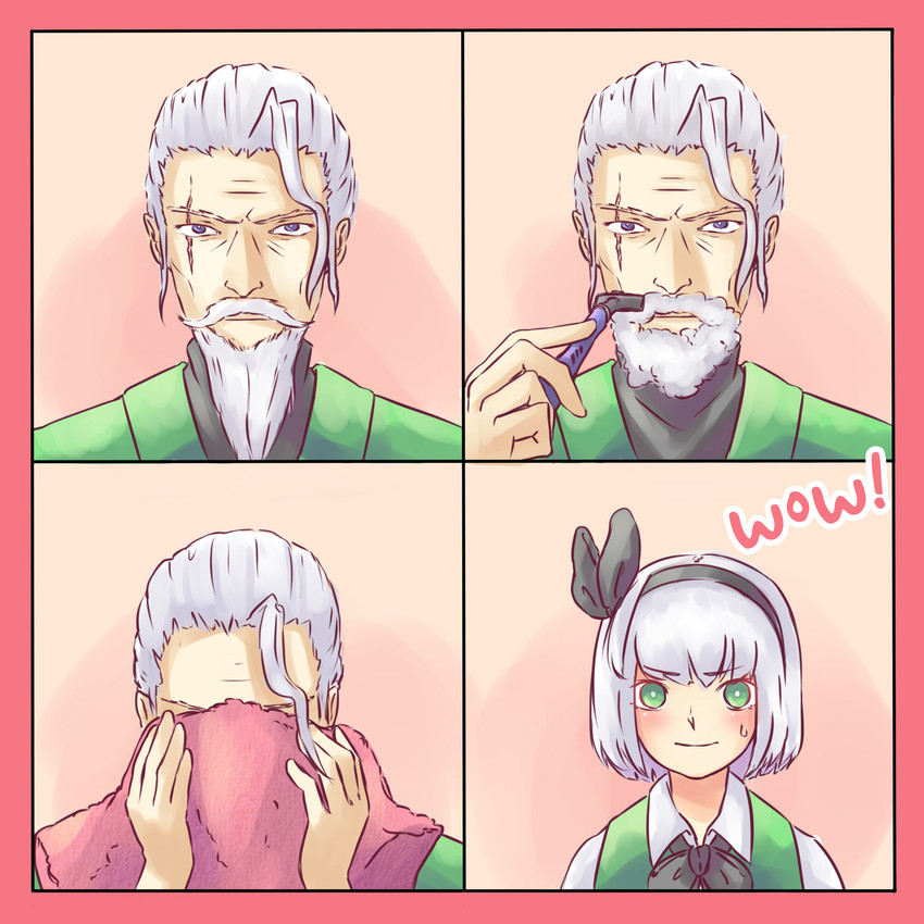 konpaku youmu and konpaku youki (touhou) drawn by yoruny
