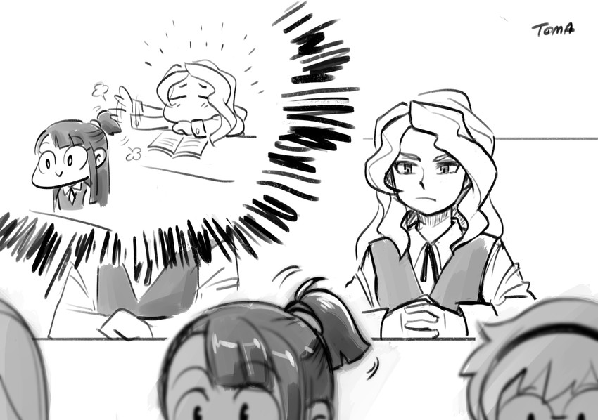 kagari atsuko, diana cavendish, sucy manbavaran, and lotte jansson (little witch academia) drawn by tama9toma