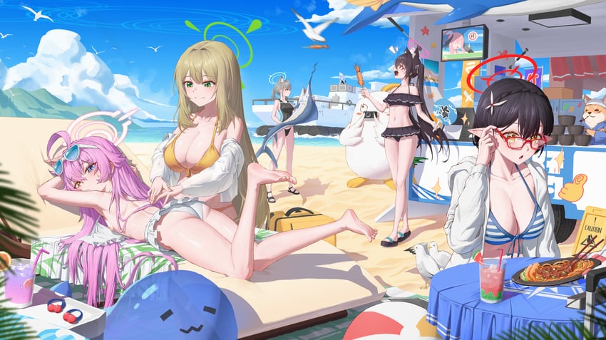 shiroko, hoshino, koharu, nonomi, serika, and 3 more (blue archive) drawn by bfs1557897975