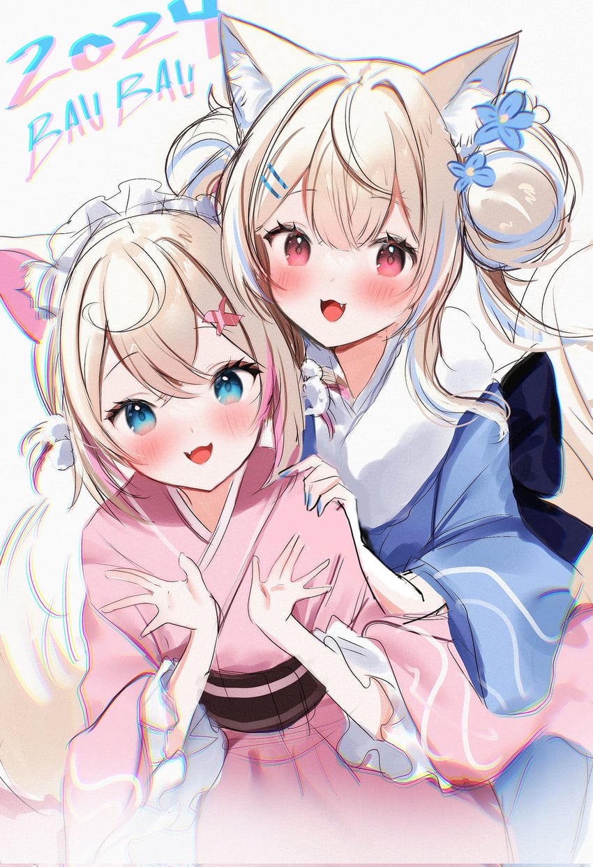 fuwawa abyssgard and mococo abyssgard (hololive and 1 more) drawn by maru_ccy