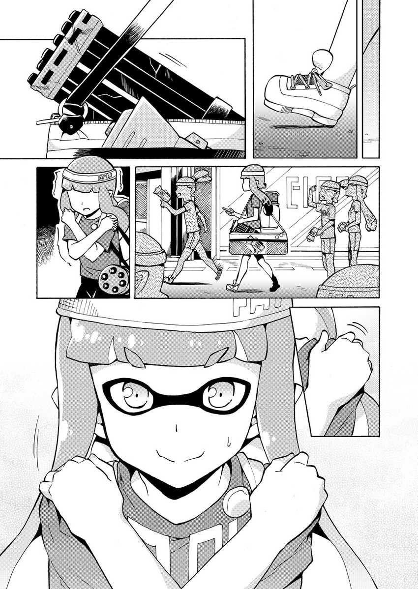 inkling player character, inkling girl, and inkling boy (splatoon and 1 more) drawn by takano_itsuki