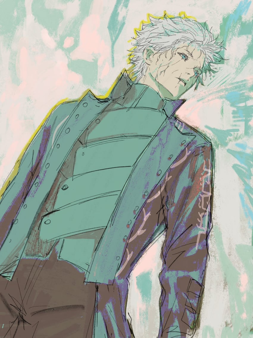 vergil (devil may cry and 1 more) drawn by azakchuan