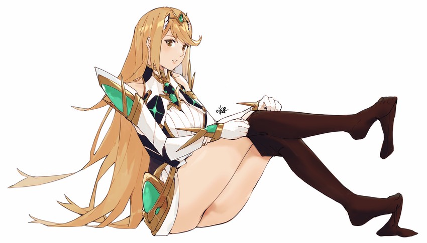 mythra (xenoblade chronicles and 2 more) drawn by sakuremi