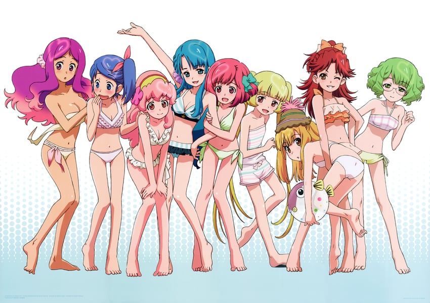 sono chieri, motomiya nagisa, shinonome sonata, ichijou yuuka, shinonome kanata, and 4 more (akb0048) drawn by itou_ikuko