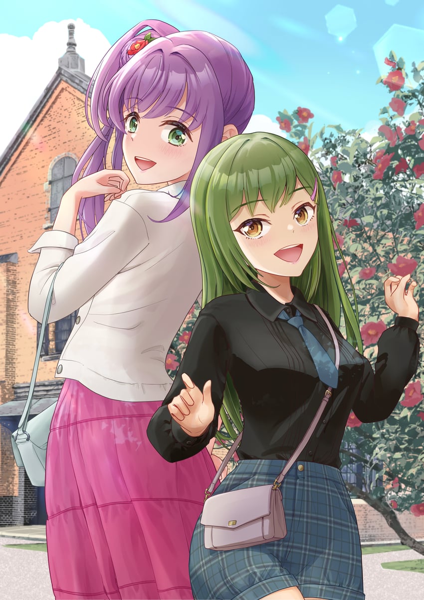 otomune kozue and ogami sachi (love live! and 1 more) drawn by kobassy