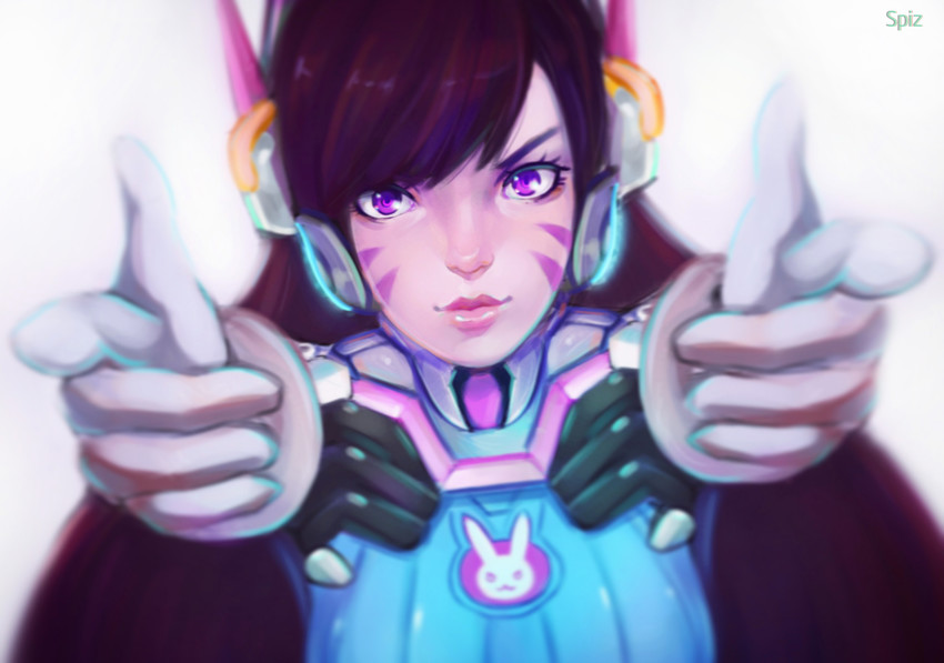 d.va (overwatch and 1 more) drawn by spiz