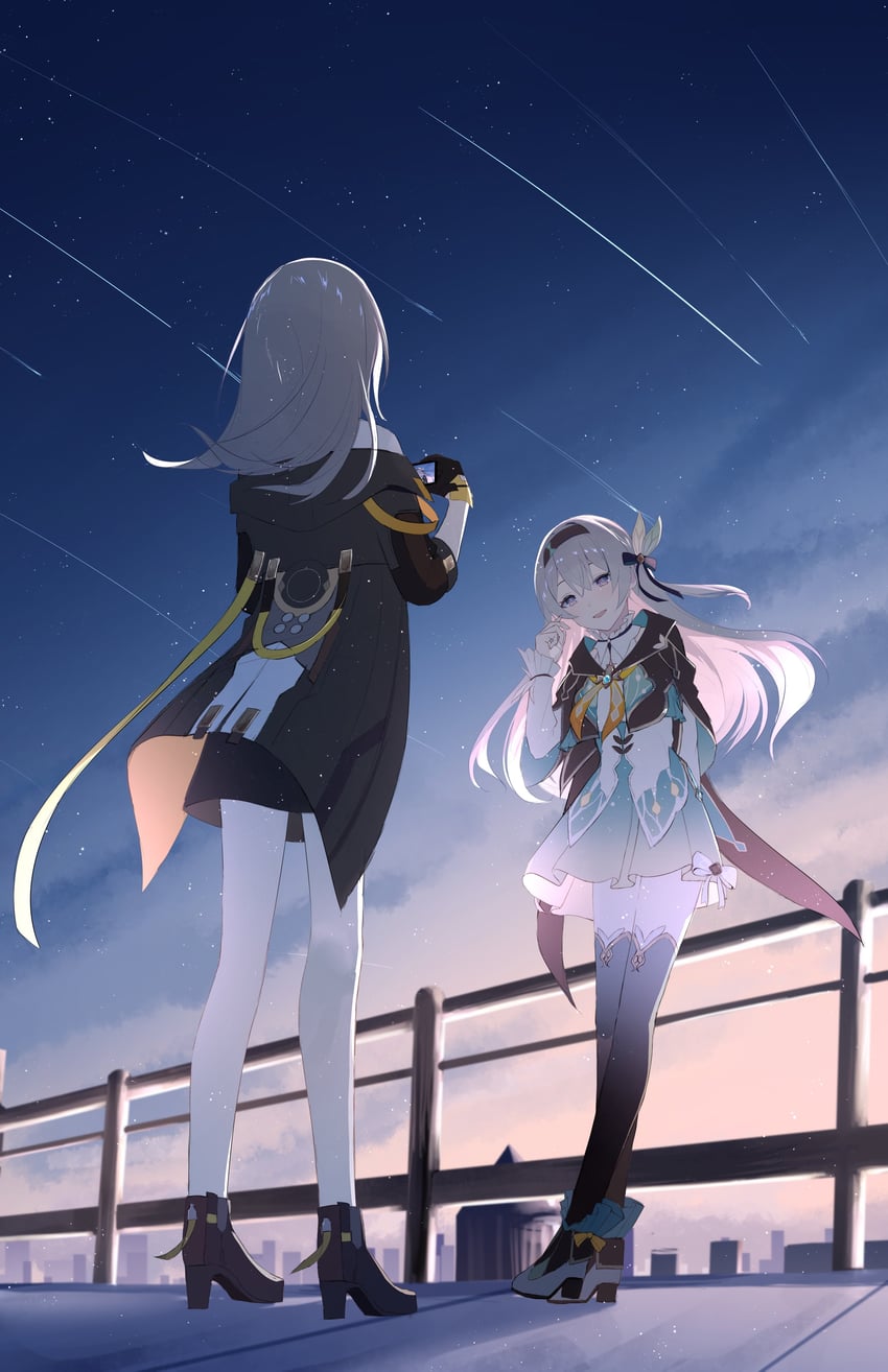 trailblazer, firefly, and stelle (honkai and 1 more) drawn by howless