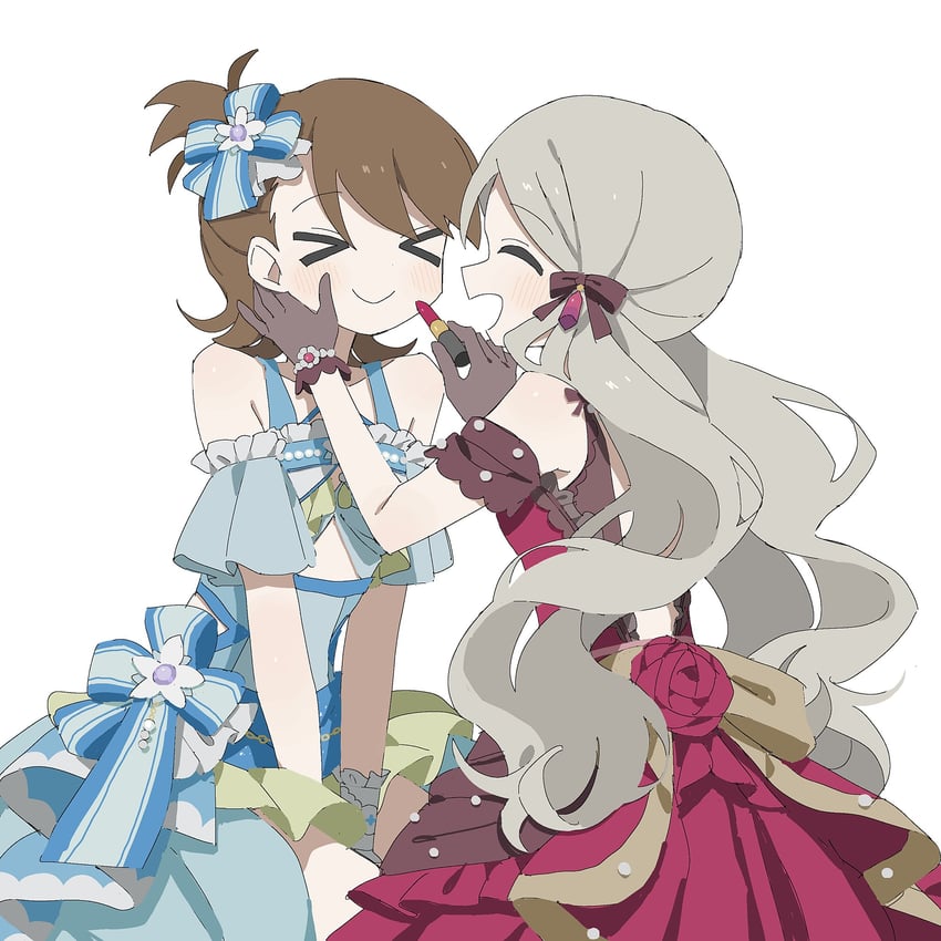 futami ami and handa roco (idolmaster and 2 more) drawn by 01sh110sush1