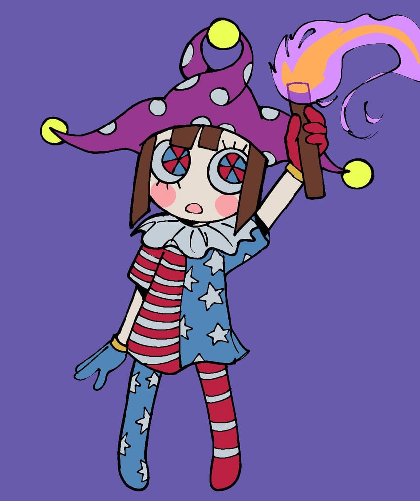 clownpiece and pomni (touhou and 1 more) drawn by koasku